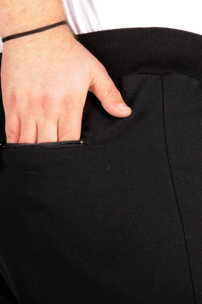 Mode XL Büyük Beden Fermuarlı Kapri Recycle B21015 Siyah - 4