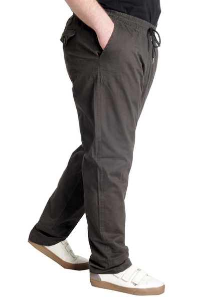 Mode XL Büyük Beden Pantolon Keten Jogger Milano 21913 Haki - 6