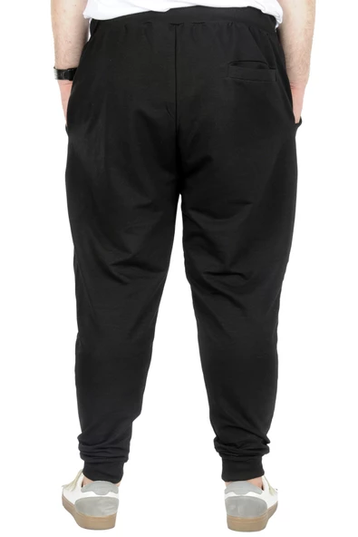 Mode XL Büyük Beden Eşofman Altı Dar Paça 20507 Siyah - Resim 3