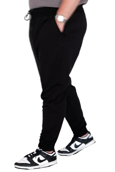 Mode XL Büyük Beden Eşofman Altı Dar Paça 20507 Siyah - Resim 9