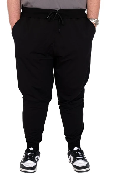 Mode XL Büyük Beden Eşofman Altı Dar Paça 20507 Siyah - Resim 7