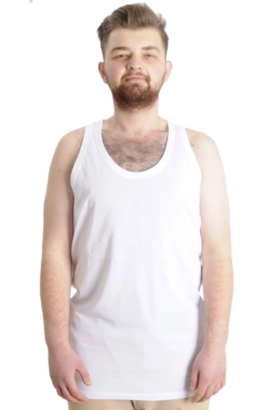 Mode XL Büyük Beden Erkek Atlet Bisiklet Yaka 6340 - 7