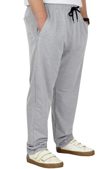 Mode XL Büyük Beden Erkek Eşofman Altı Classic 2 İp 11100 Gri - Resim 5