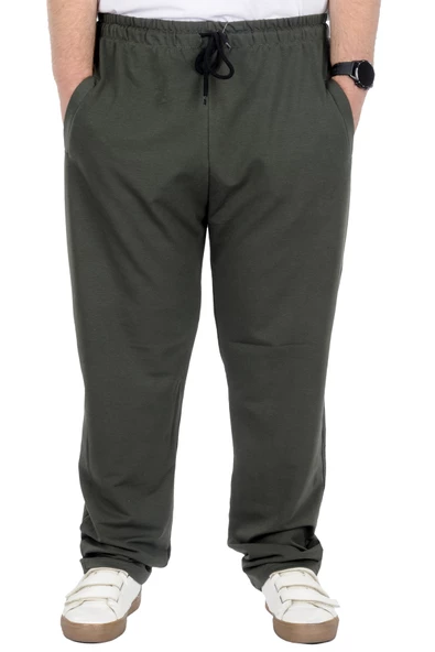 Mode XL Büyük Beden Erkek Eşofman Altı Classic 2 İp 11100 Haki - Resim 4