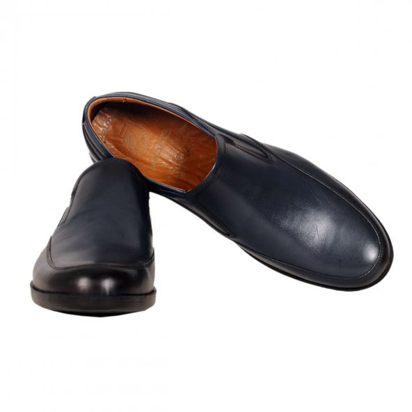 Mode XL Erkek Ayakkabı Comfort Antik Deri Bağsız 19302 Lacivert