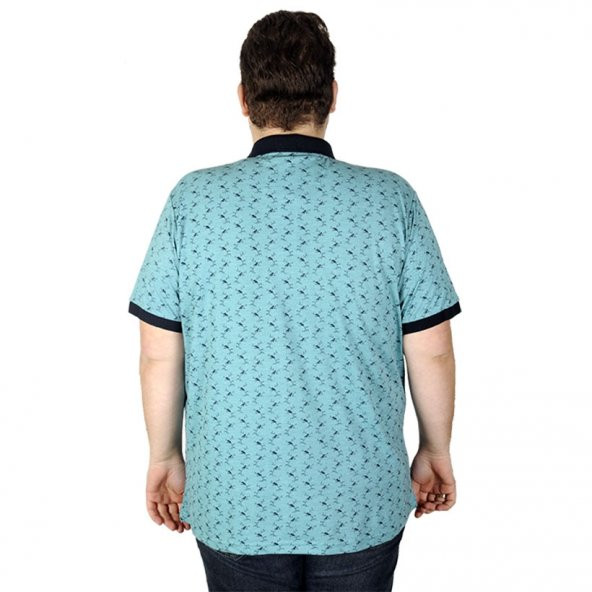 Mode XL Büyük Beden Erkek Tshirt Polo Rose 20400 Zümrüt - 2