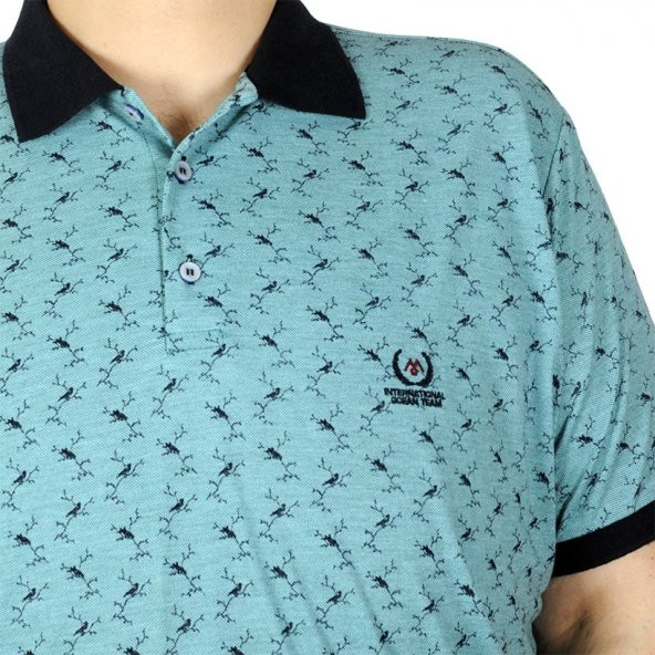 Mode XL Büyük Beden Erkek Tshirt Polo Rose 20400 Zümrüt - 4