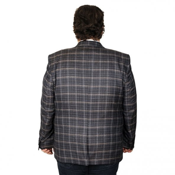 Mode XL Büyük Beden Erkek Ceket Blazer Pablo 20011 Kahverengi - 2