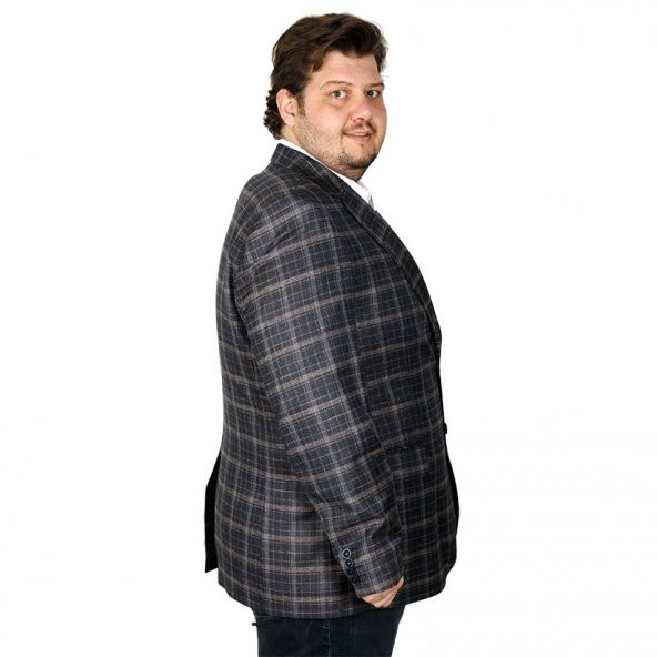 Mode XL Büyük Beden Erkek Ceket Blazer Pablo 20011 Kahverengi - 3