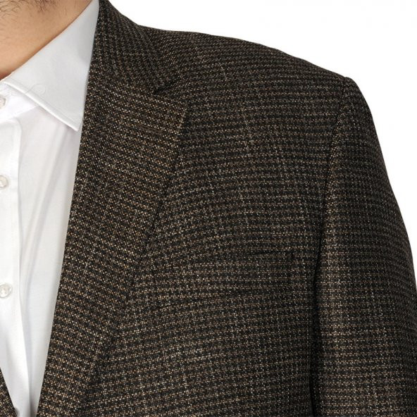 Mode XL Büyük Beden Erkek Ceket Blazer Costa Classic 20016 Kahverengi - 4