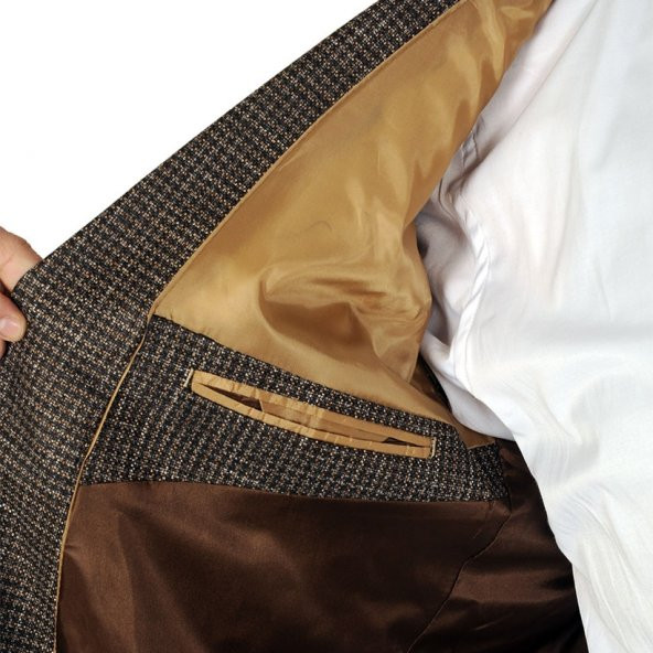 Mode XL Büyük Beden Erkek Ceket Blazer Costa Classic 20016 Kahverengi - 5
