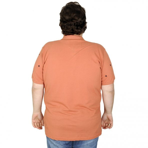 Mode XL Battal Beden Erkek Tshirt Polo Yaka Paw 20408 Kiremit - 2