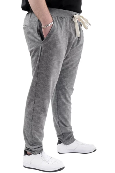 Mode XL Büyük Beden Eşofman Altı Dar Paça Point Designed 20514 Grimelanj - Resim 7