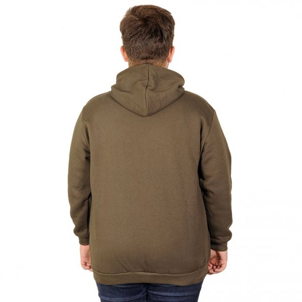 Mode XL Erkek Sweatshirt Kapşonlu New-york 20538 Haki - 2