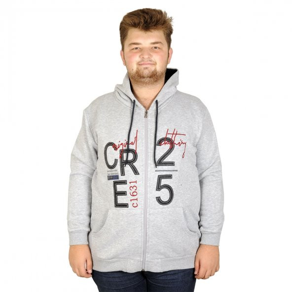Mode XL Erkek Sweatshirt Kapşon Cep Zippered  20539 Grimelanj