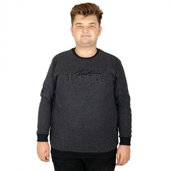 Mode XL Erkek Sweatshirt Bisiklet Yaka Sensitive 20134 Lacivert