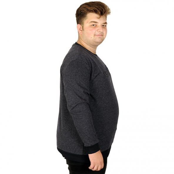 Mode XL Erkek Sweatshirt Bisiklet Yaka Sensitive 20134 Lacivert - 4
