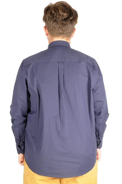 Mode XL Büyük Beden Erkek Klasik Gömlek Likralı 20351 Lacivert - 2