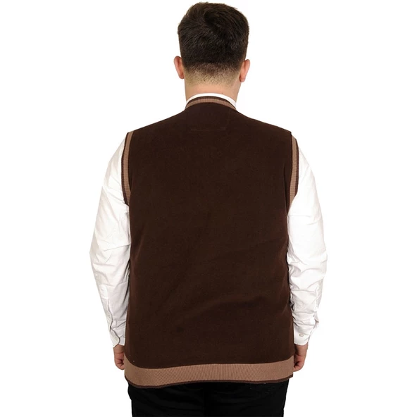 Mode XL Büyük Beden Erkek Süeter Vanize Selanik 20547 Kahverengi - 2