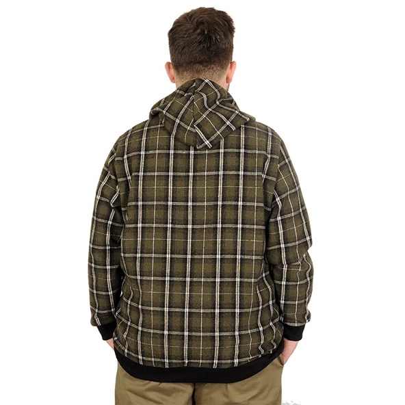 Mode XL Büyük Beden Erkek Sweatshirt Kapşonlu 20579 Haki - Resim 2