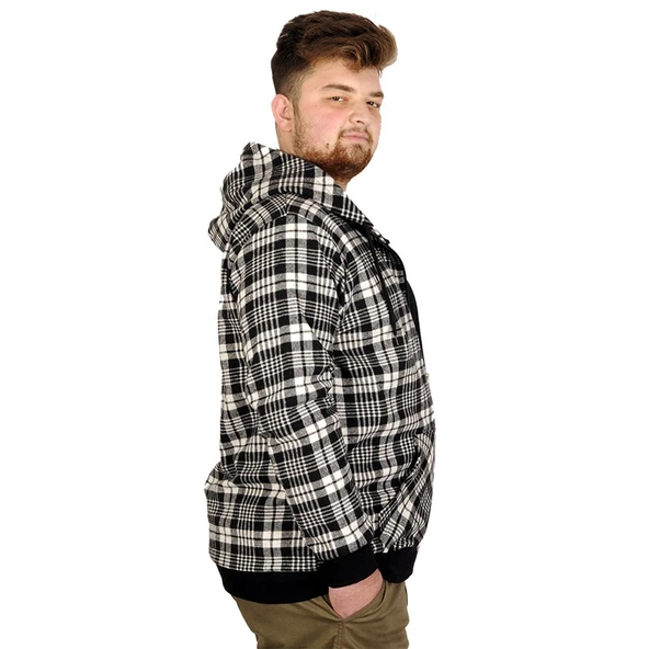 Mode XL Büyük Beden Erkek Sweatshirt Kapşonlu 20579 Antrasit - Resim 9