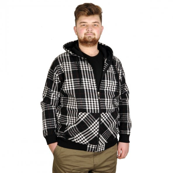 Mode XL Büyük Beden Erkek Sweatshirt Kapşonlu 20579 Siyah ürün görseli