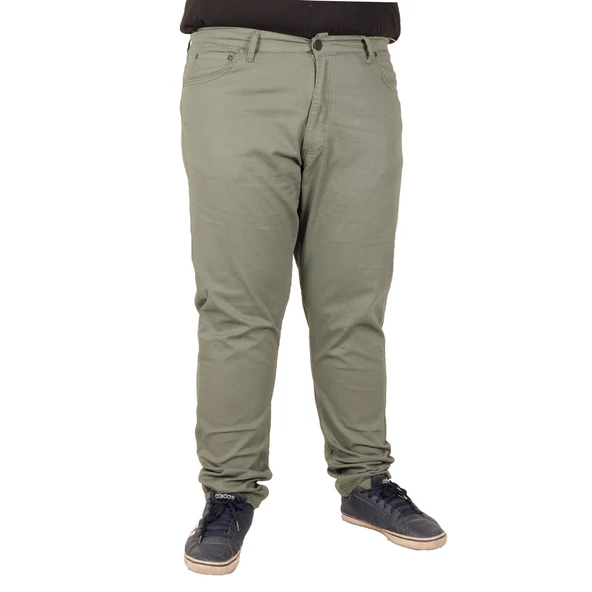 Mode XL Erkek Pantolon Keten Milano Klasik 20902 Yeşil - 5