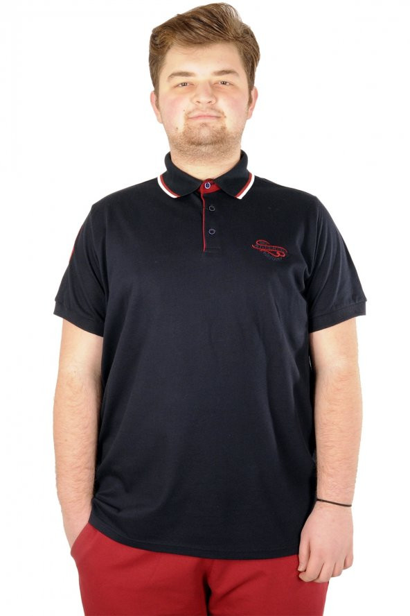 Mode XL Büyük Beden T-shirt Polo  Authentic Refined 21314 Lacivert