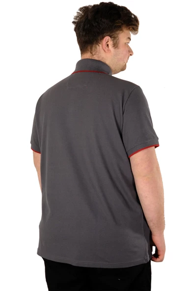 Mode XL Büyük Beden T-shirt Polo Club 21331 Füme - Resim 5