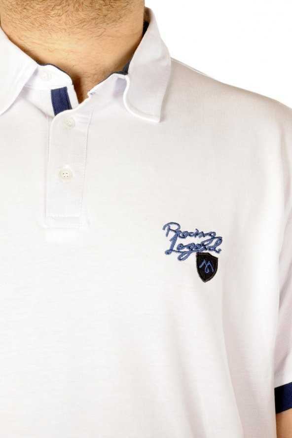 Mode XL Büyük Beden T-shirt Polo Pike Racing Legend 21317 Beyaz - 3