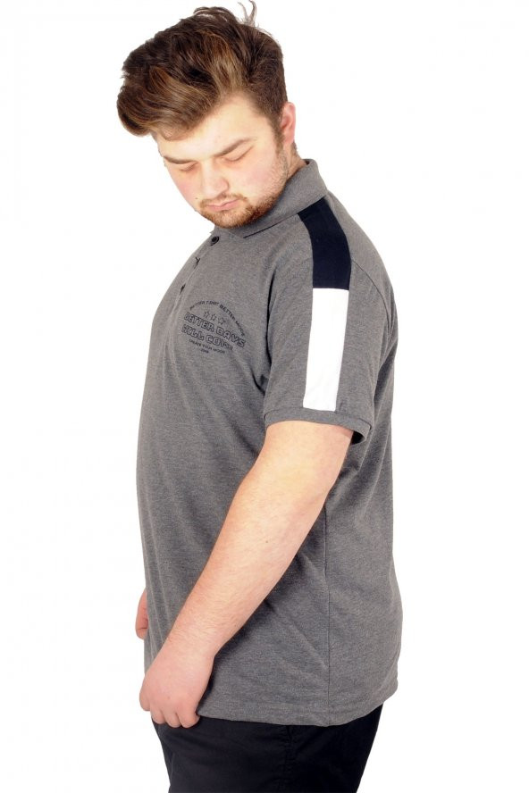 Mode XL Büyük Beden T-shirt Polo Better Days 21335 Antramelanj - 2