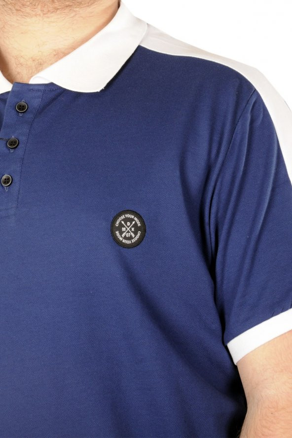 Mode XL Büyük Beden T-shirt Polo Choose Your Mode 21336 İndigo - 3