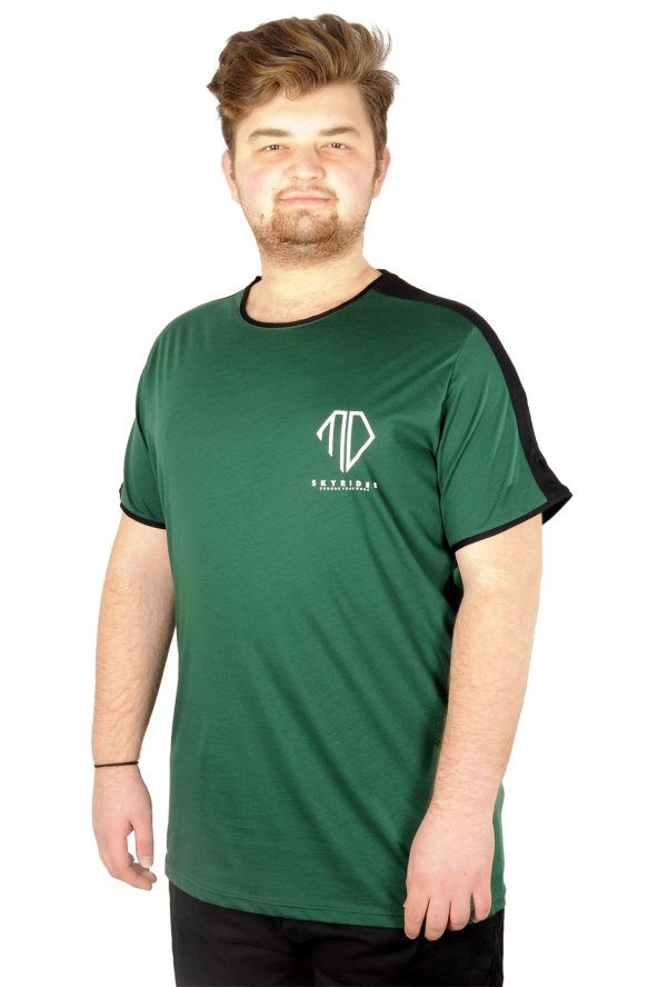 Mode XL Büyük Beden Tshirt Bisiklet Yaka Skyrider 21173 Nefti