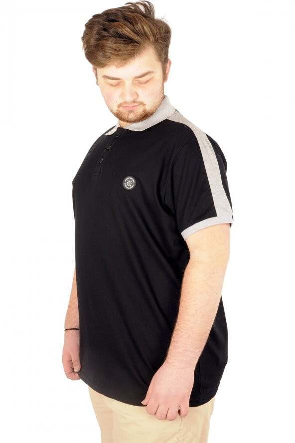 Mode XL Büyük Beden T-shirt Polo Choose Your Mode 21336 Siyah - 2