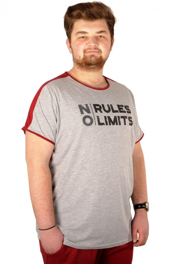 Mode XL Büyük Beden Tshirt Bisiklet Yaka No Rules 21171 Grimelanj