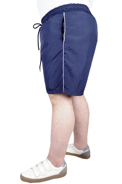 Mode XL Büyük Beden Deniz Şortu White Line 21451 Lacivert - Resim 6