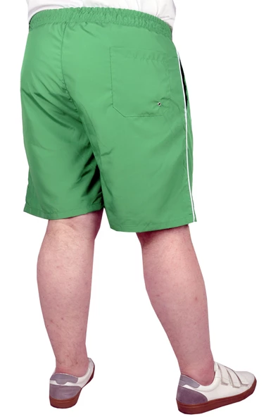 Mode XL Büyük Beden Deniz Şortu White Line 21451 Yeşil - Resim 3