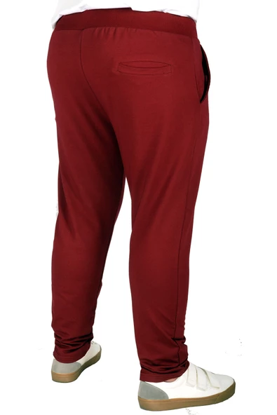 Mode XL Büyük Beden Eşofman Altı Dar Paça 20504 Bordo - Resim 7