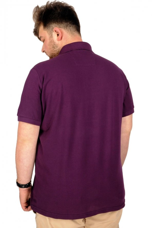 Mode XL Büyük Beden T-shirt Polo Absolute Freedom 21321 Vişne - 2