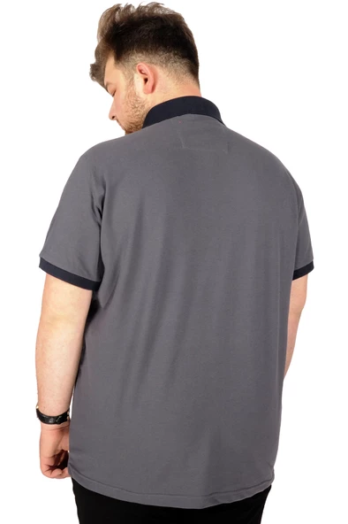 Mode XL Büyük Beden T-shirt Polo Maximum Height 21319 Füme - 4