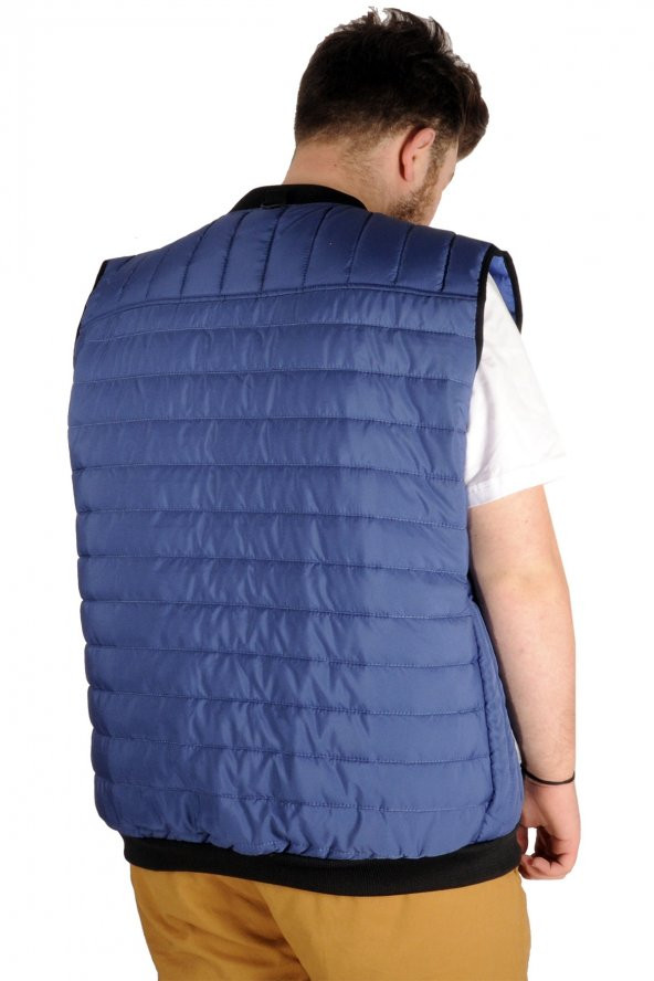 Mode XL Büyük Beden Erkek Yelek College Bold Pilot 21669 İndigo - 4