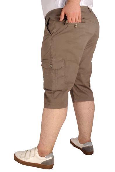 Mode XL Büyük Beden Erkek Kapri Klasik 21401 Toprak - 6