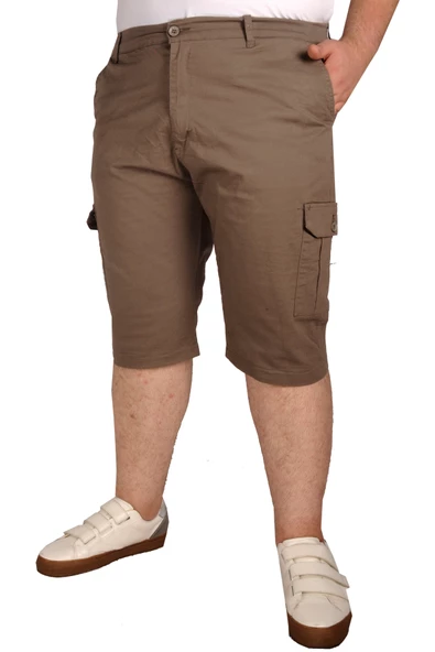 Mode XL Büyük Beden Erkek Kapri Klasik 21401 Toprak - 4