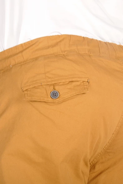 Mode XL Büyük Beden Pantolon Keten Jogger Milano 21913 Taba - Resim 8