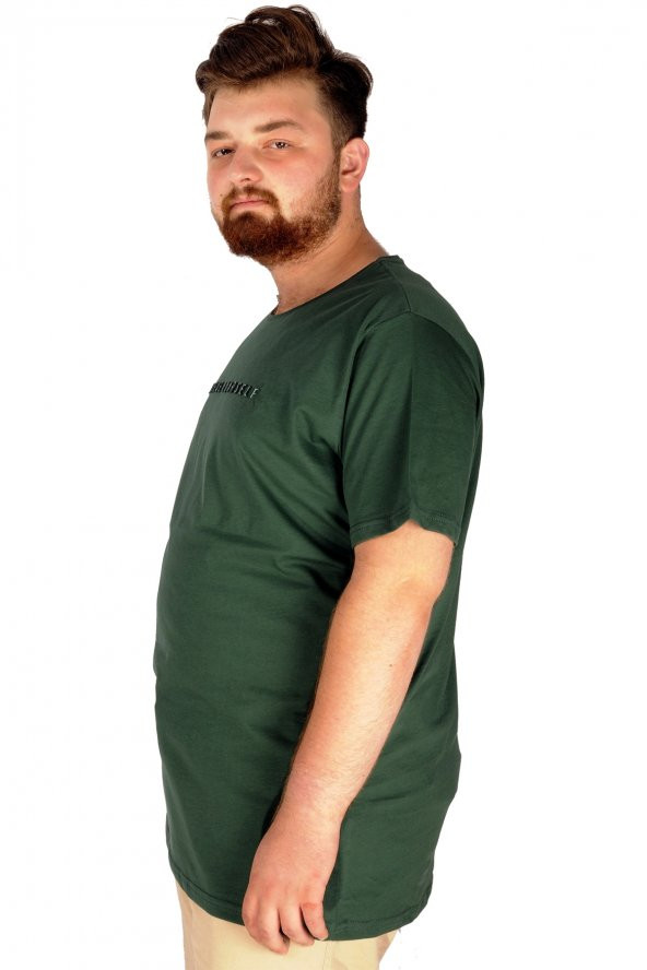 Mode XL Büyük Beden Tshirt Bisiklet Yaka GFR Great 21181 Nefti - 3