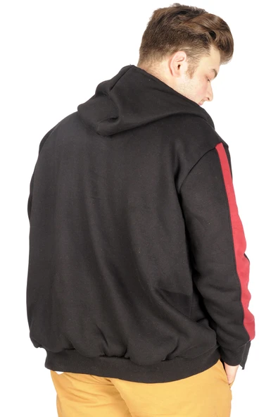 Mode XL Büyük Beden Erkek Sweatshirt Arm Strap 21503 Siyah - 8