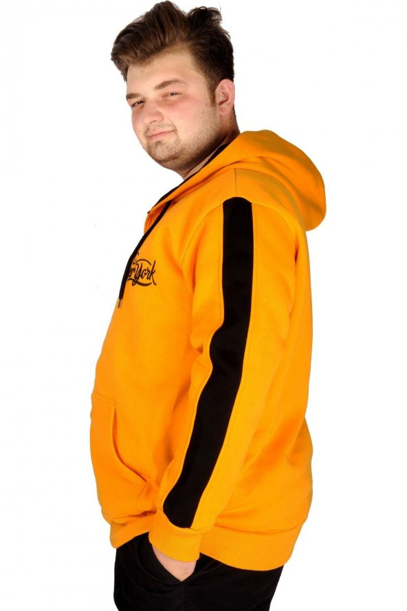 Mode XL Büyük Beden Erkek Sweatshirt Vintage Newyork 21504 Hardal - 2