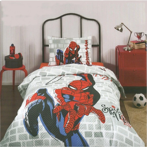 Özdilek Spiderman Süper Hero Tek Kişilik Kapitoneli Nevresim Takımı  4926