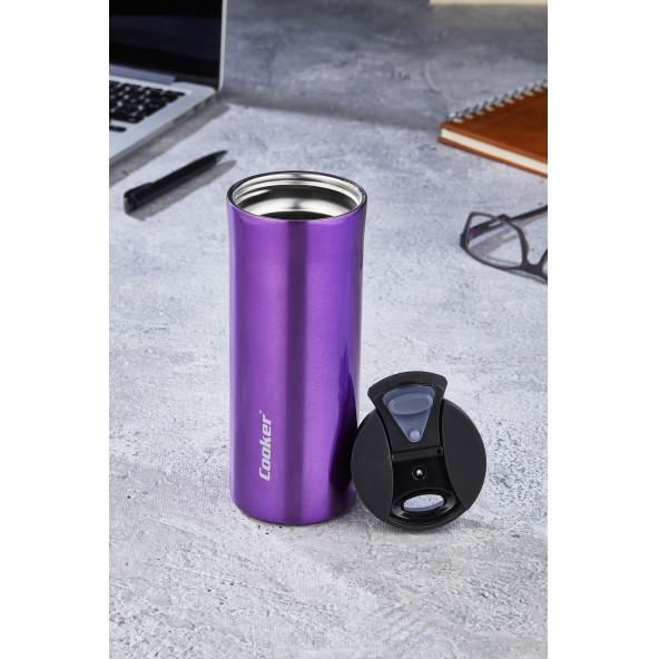 Cooker CKR-2041 Mor 400 ml Çelik Termos Bardak