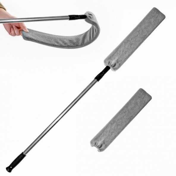 TOZ ALMA APARATI - Sihirli Mikrofiber Başlıklı Girintili Yüzey Dip Köşe Raf Temizleme Mopu - 4